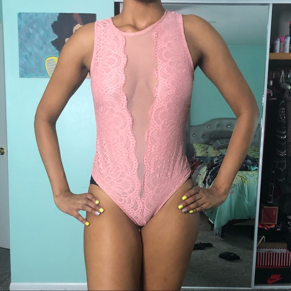 Blush pink body suit